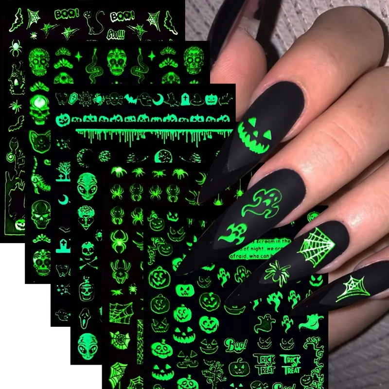 Creata Beauty Nail Decals - Halloween Theme Glow in the Dark