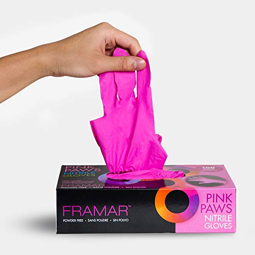 Framar Gloves - Pink Paws (Nitrile) - Small - Creata Beauty - Professional Beauty Products