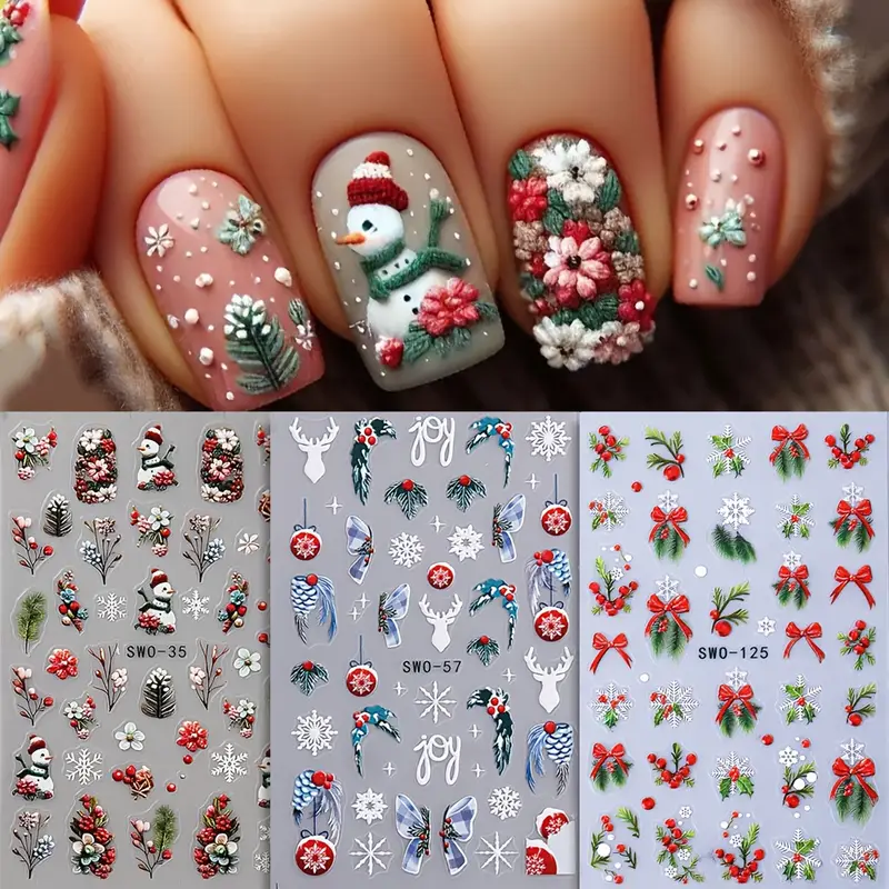 Creata Beauty Nail Decals - Festive Christmas Winter Theme