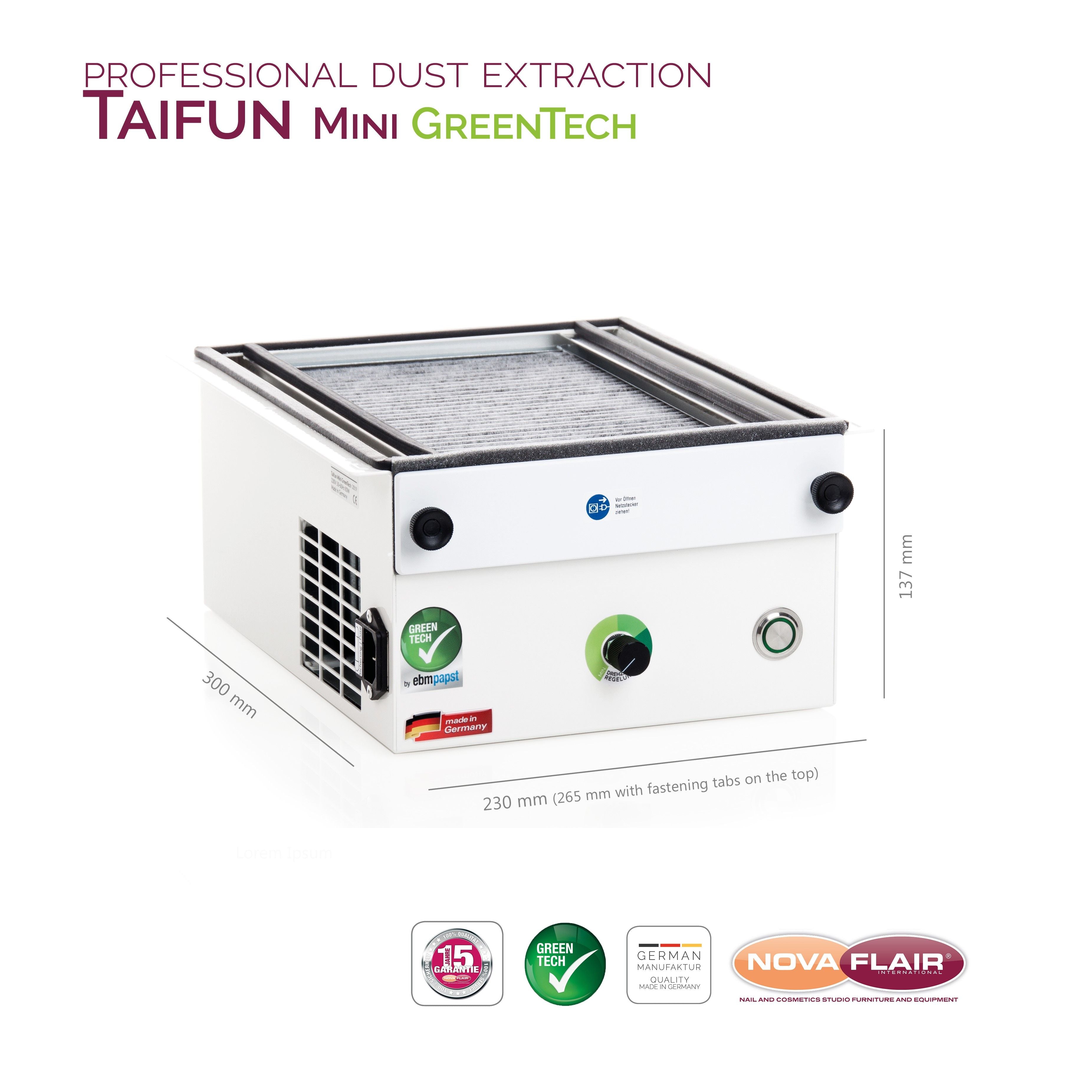 Nova Flair Taifun Mini Dust Collector - Creata Beauty - Professional Beauty Products