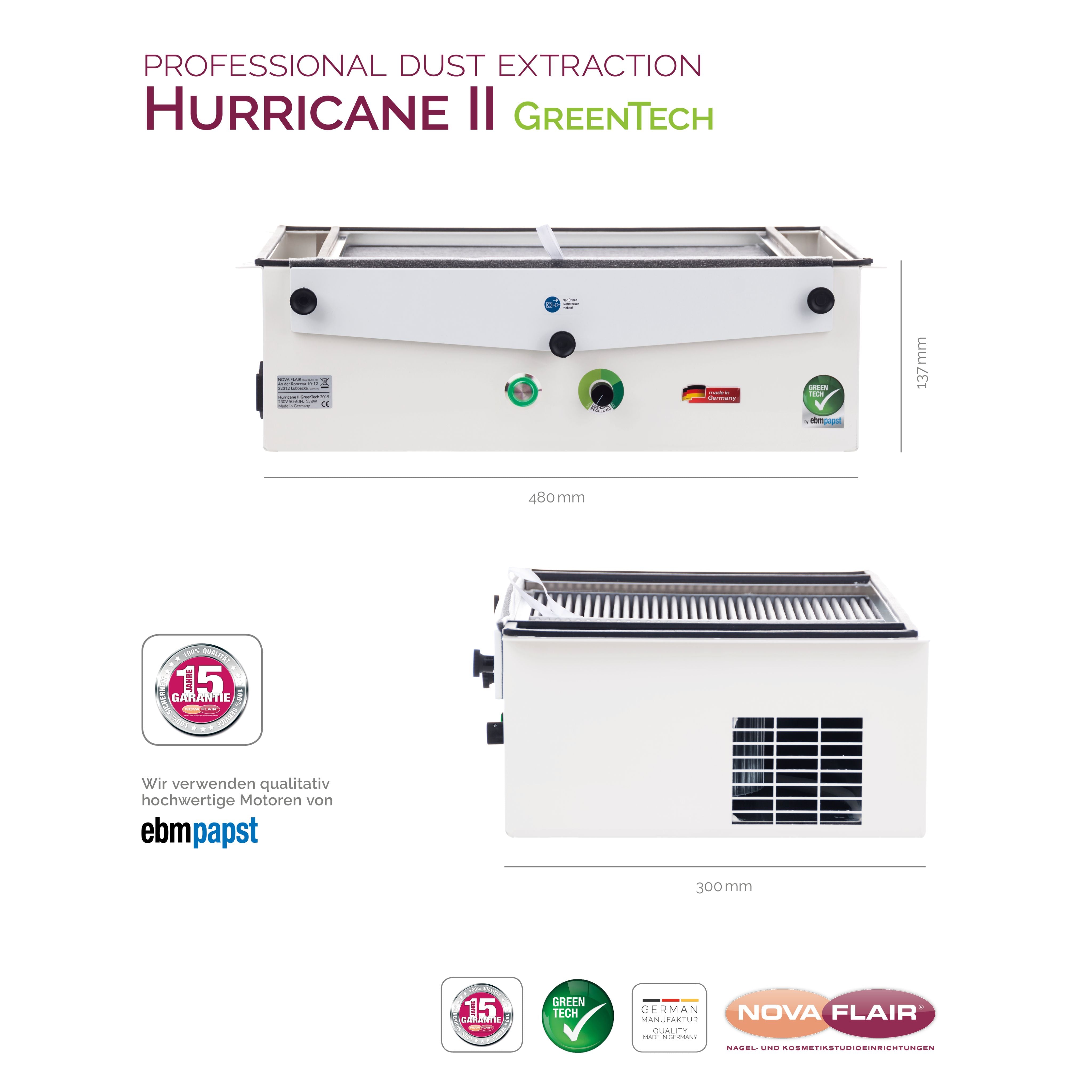 Nova Flair Hurricane H2 Dust Collector - Creata Beauty - Professional Beauty Products