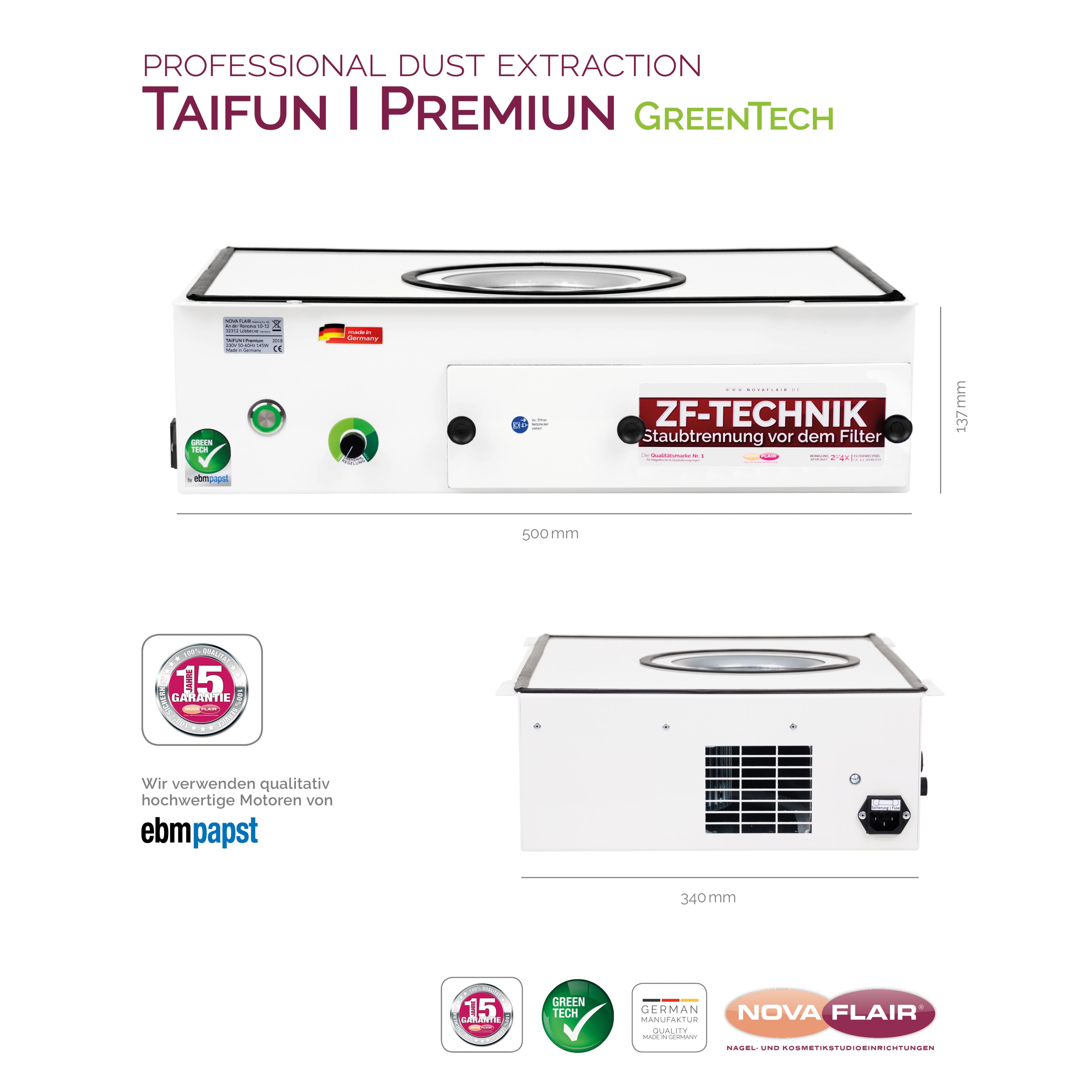 Nova Flair Taifun T1 Dust Collector - Creata Beauty - Professional Beauty Products