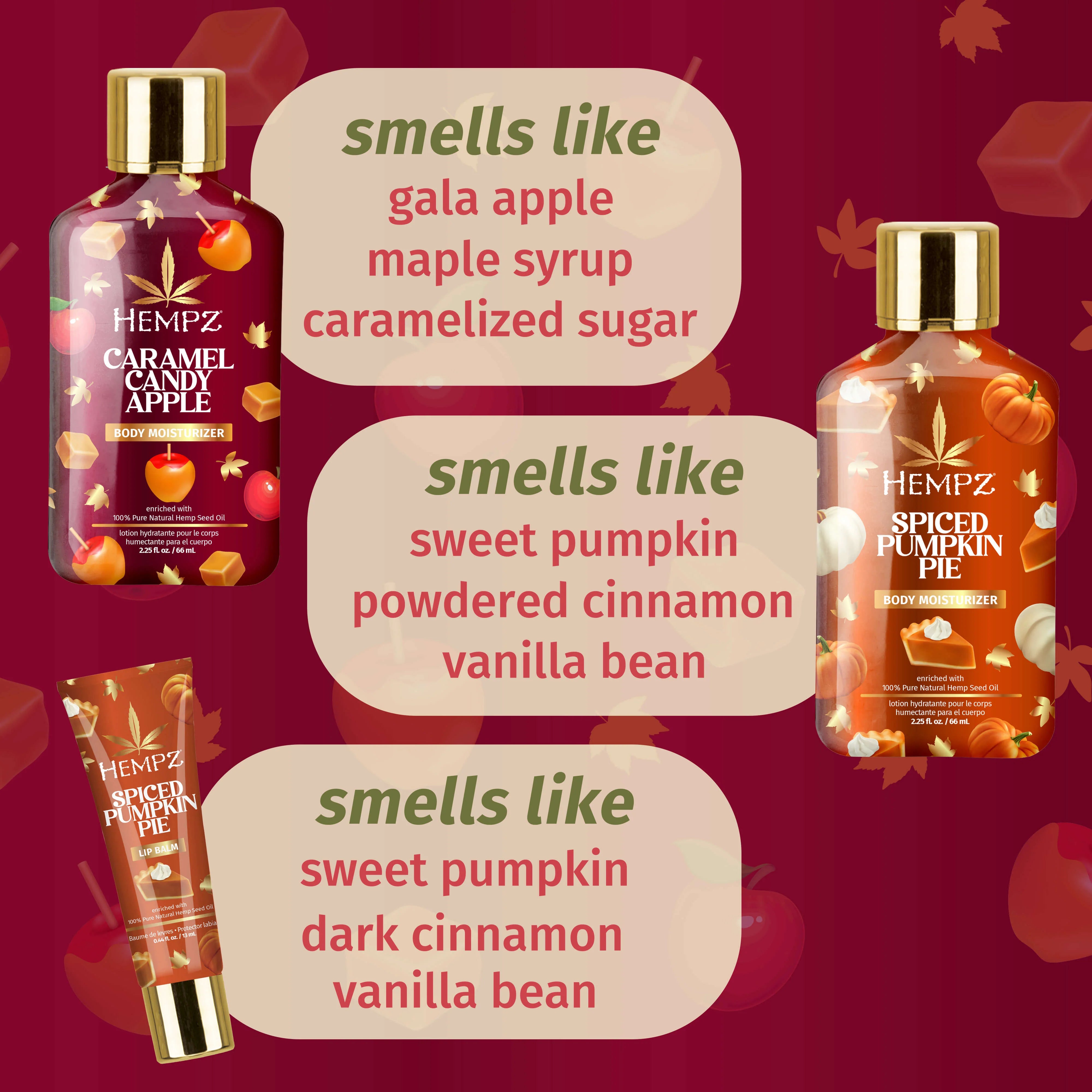 Hempz - Fall Faves Trio Lotion & Lip Balm Set