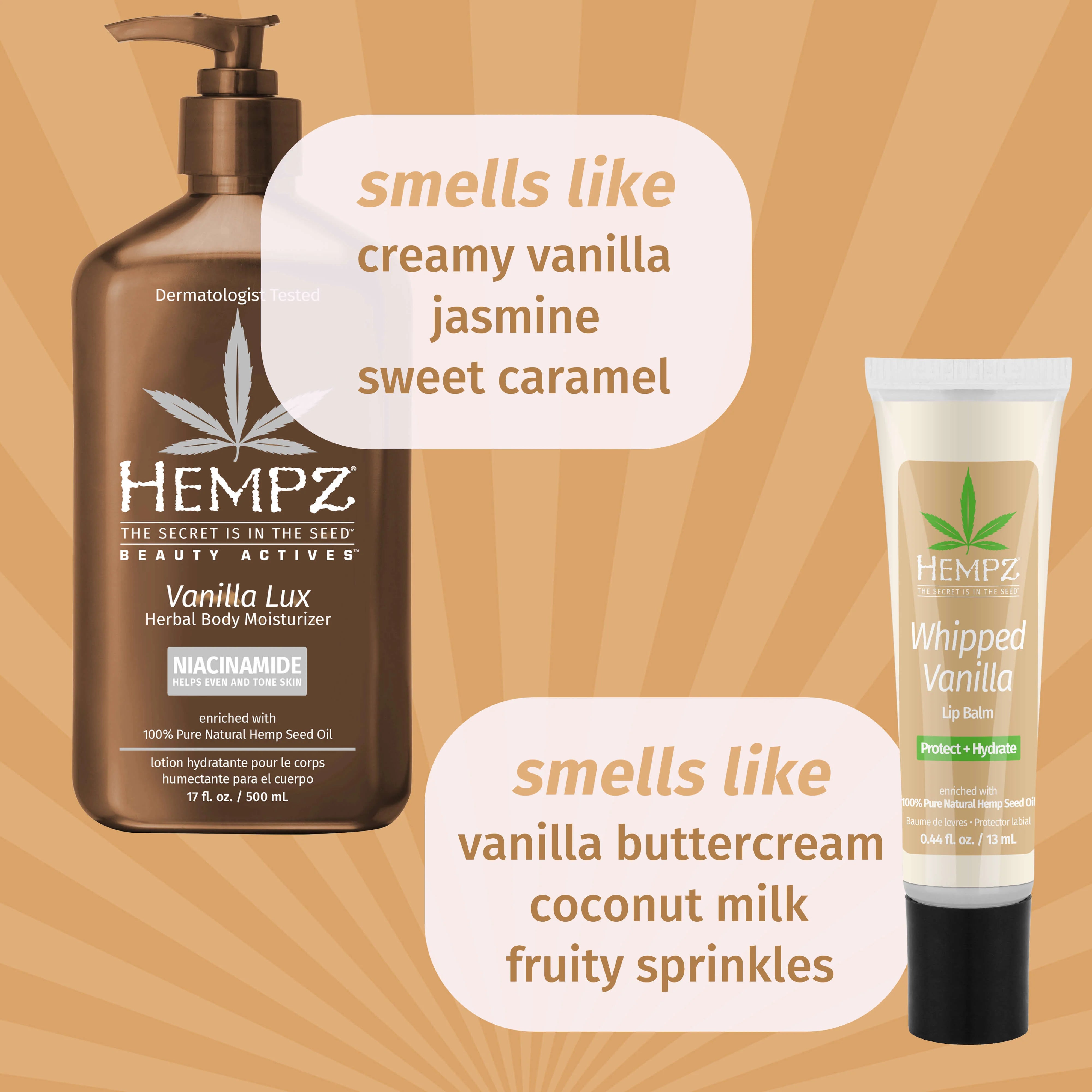 Hempz - Winter Hydration Vanilla Lotion & Lip Balm Gift Set