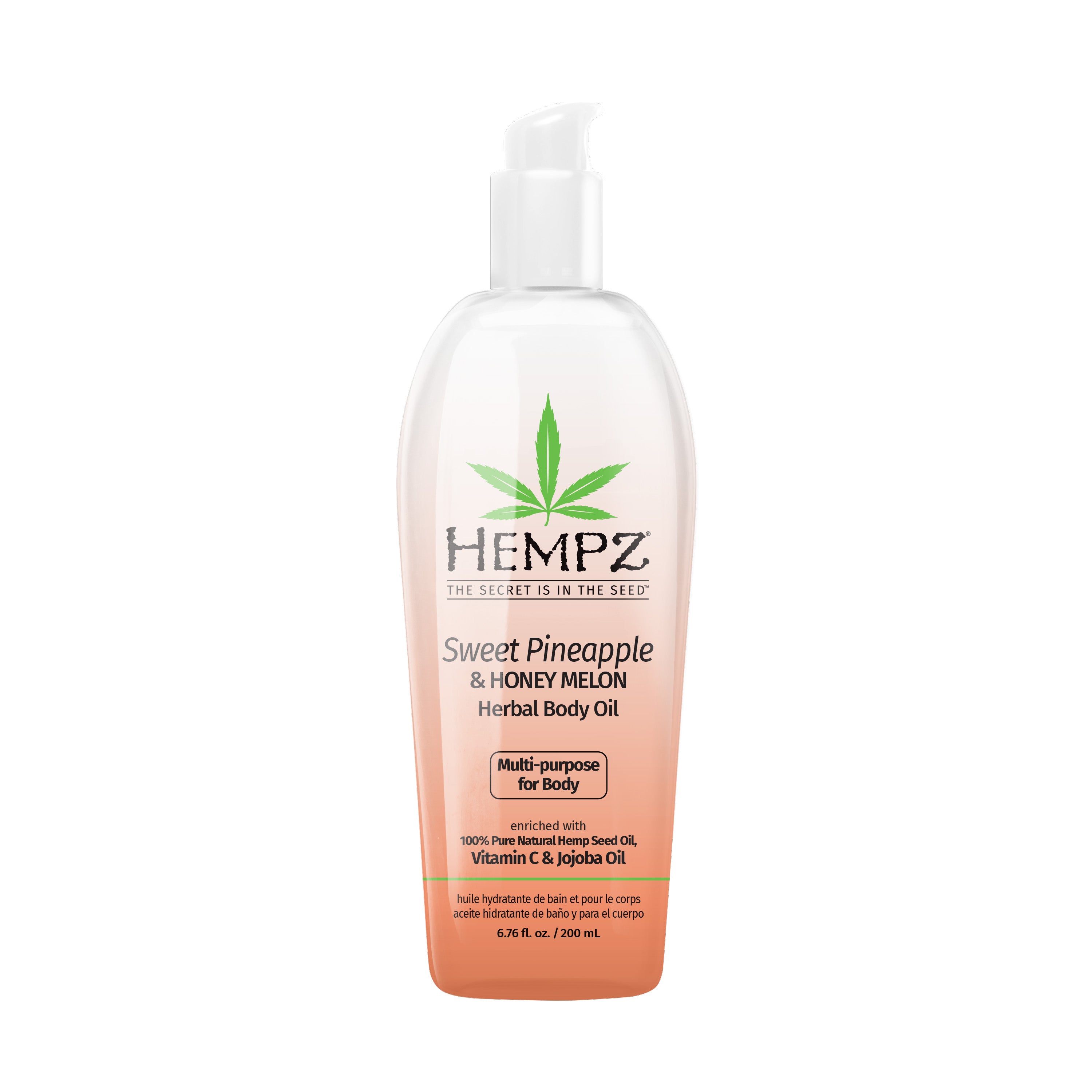Hempz - Sweet Pineapple & Honey Melon Herbal Body Oil 6.76 oz. - Multi Purpose - Creata Beauty - Professional Beauty Products