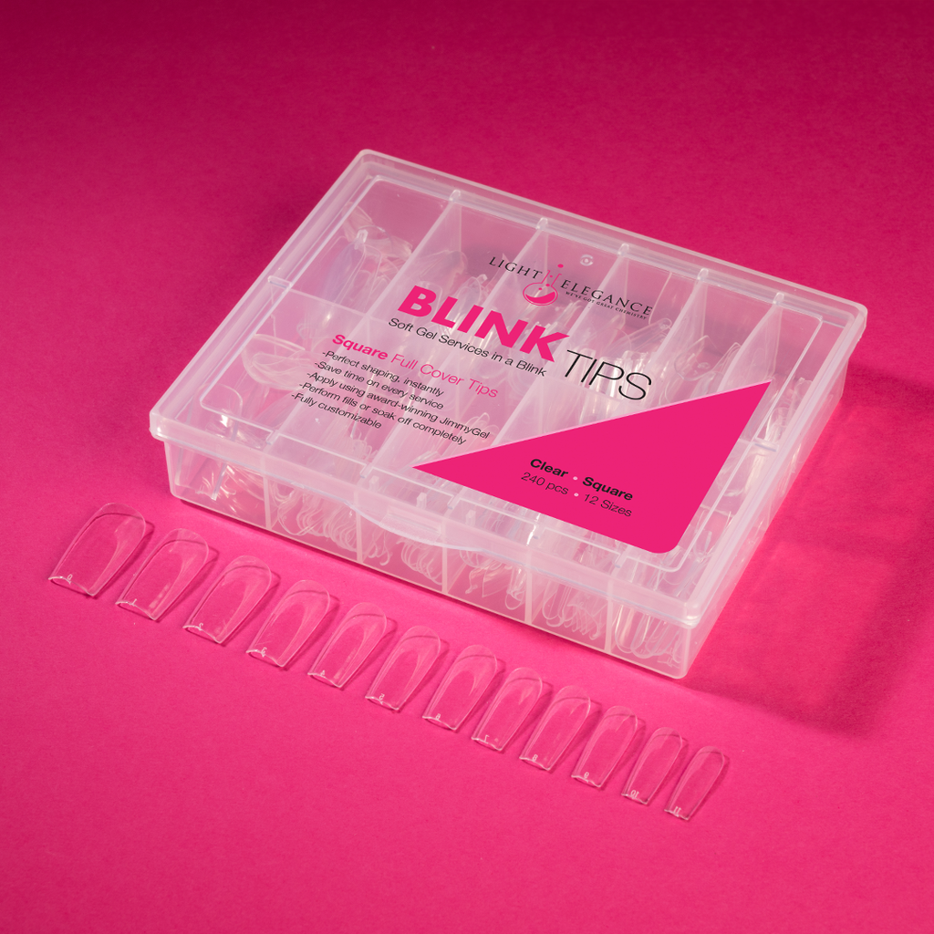 Light Elegance BlinkTips, Square Shape, 240 full-cover tips per box