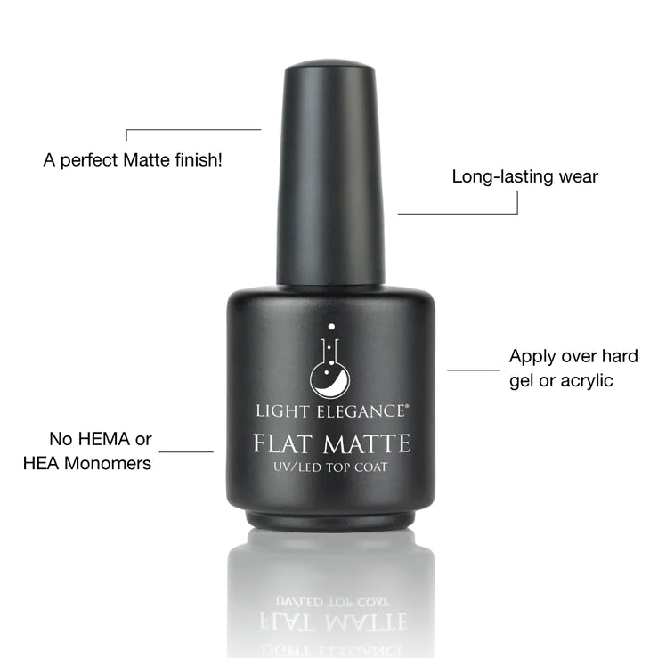 Light Elegance Gel - Flat Matte Top Coat - Creata Beauty - Professional Beauty Products