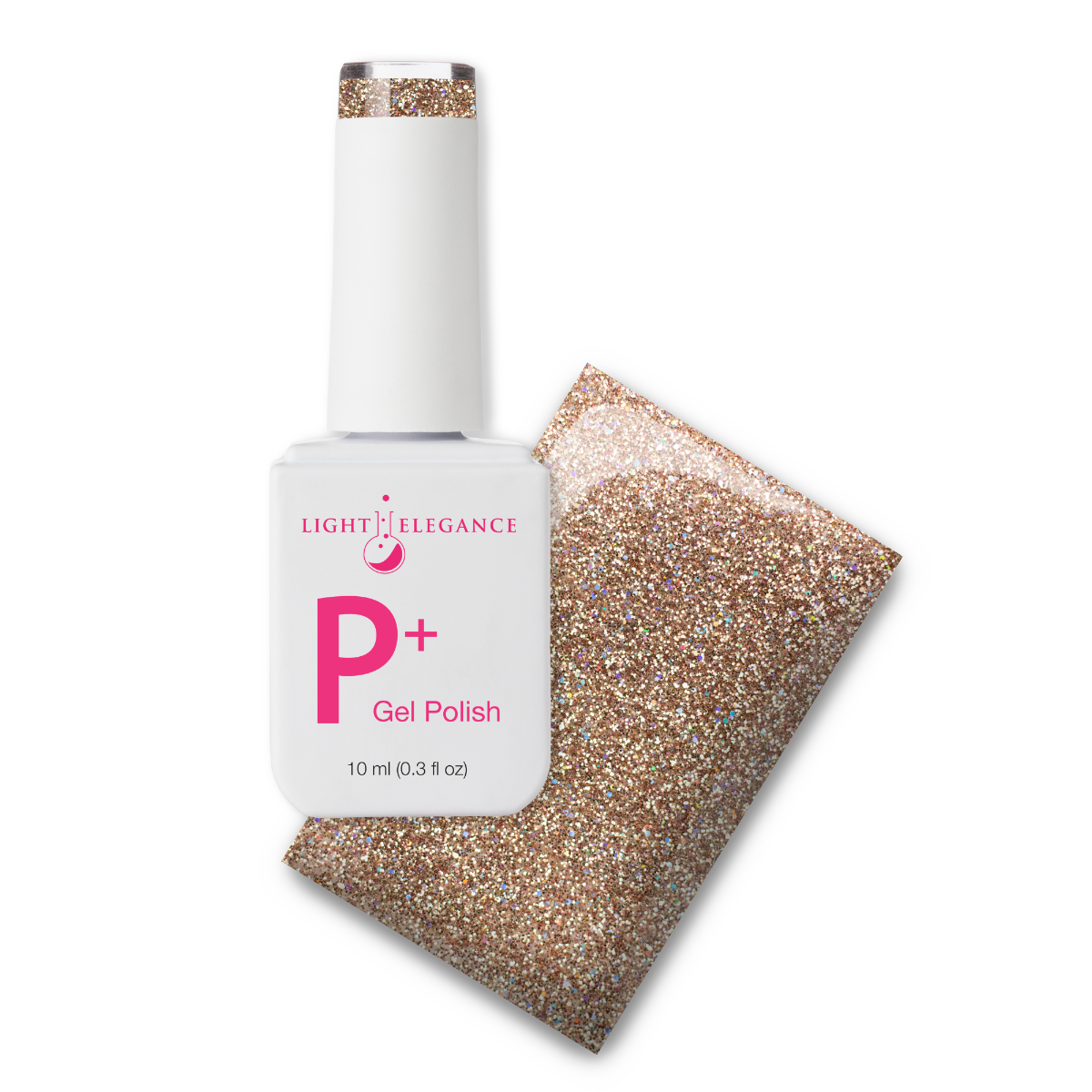 Light Elegance P+ Soak Off Glitter Gel - Champagne :: New Packaging - Creata Beauty - Professional Beauty Products
