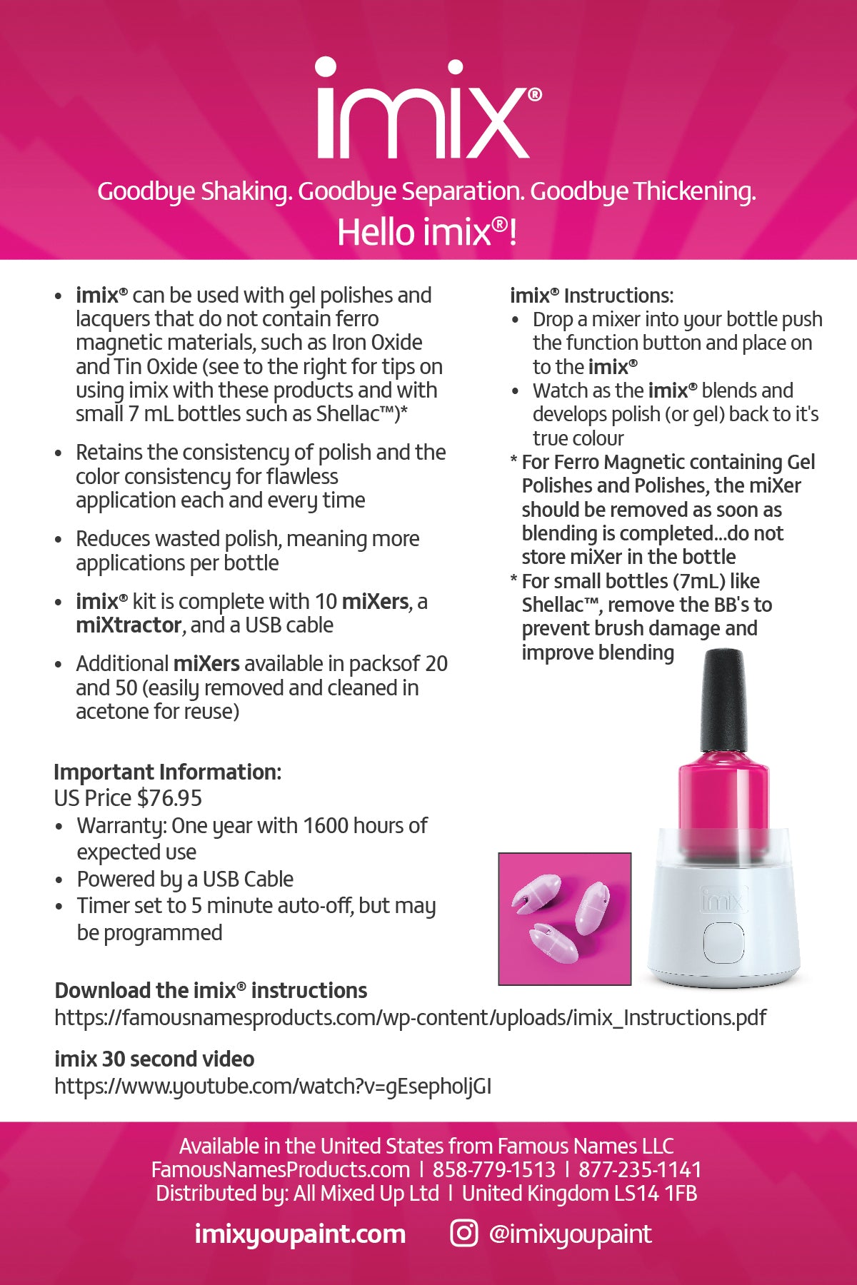 Famous Names - imix miXer - Creata Beauty - Professional Beauty Products