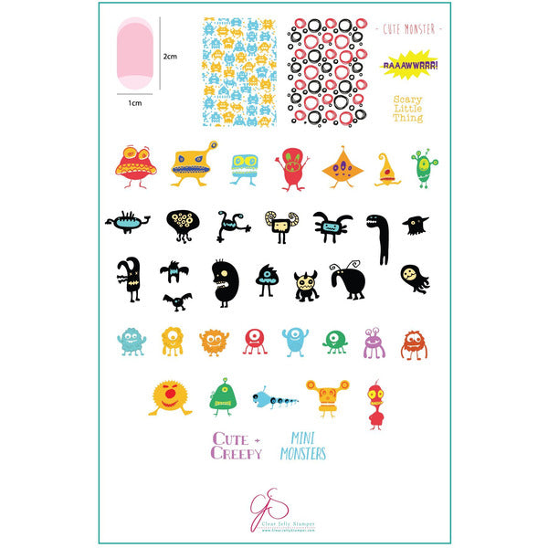 Clear Jelly Stamper Plate Large - Monster Mash! (CjS H-27) *SEASONAL* - Creata Beauty - Professional Beauty Products