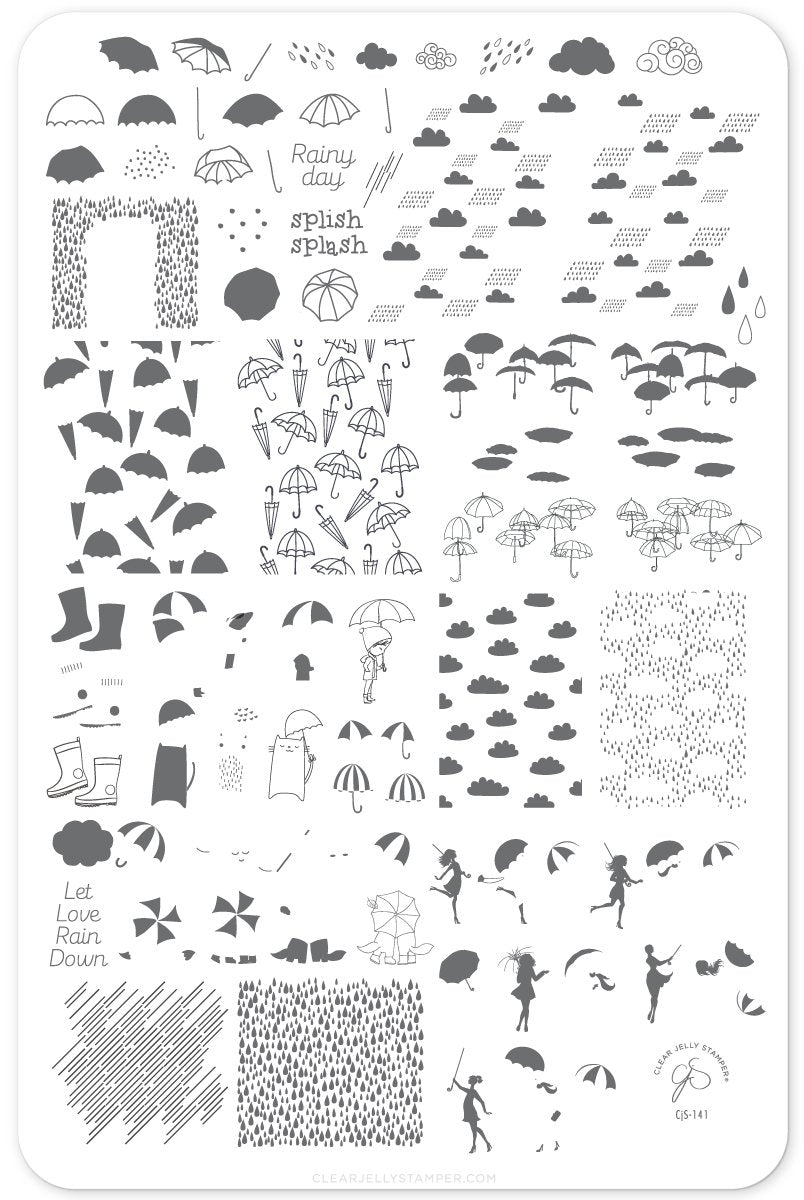 Clear Jelly Stamper Plate Large - Splish Splash (CjS-141) - Creata Beauty - Professional Beauty Products