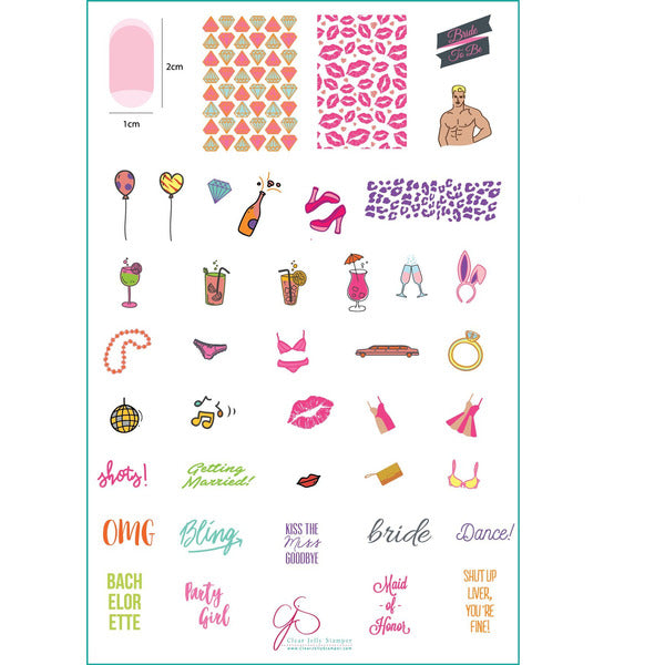 Clear Jelly Stamper Plate Large - Kiss The Miss Goodbye (CjS-71) - Creata Beauty - Professional Beauty Products