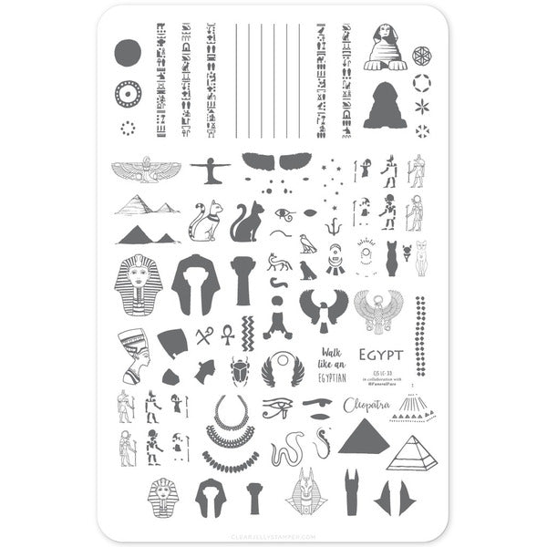Clear Jelly Stamper Plate Large - Jewels of Egypt (CjS-LC-33) - Creata Beauty - Professional Beauty Products