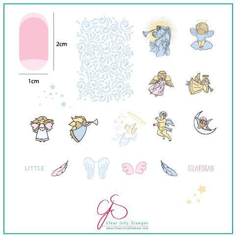 Clear Jelly Stamper Plate Medium - Angelic (CjSC-37) - Creata Beauty - Professional Beauty Products