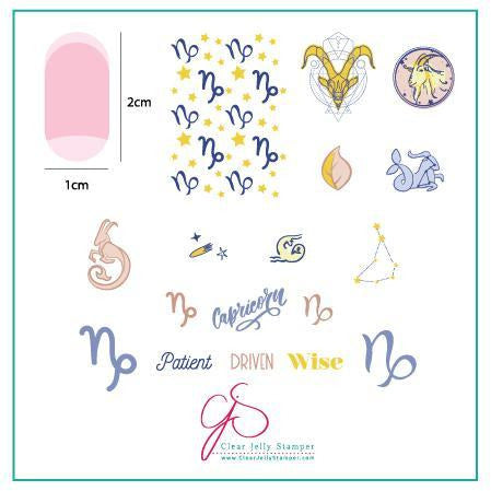 Clear Jelly Stamper Plate Small - Capricorn (CjSZ-11) - Creata Beauty - Professional Beauty Products