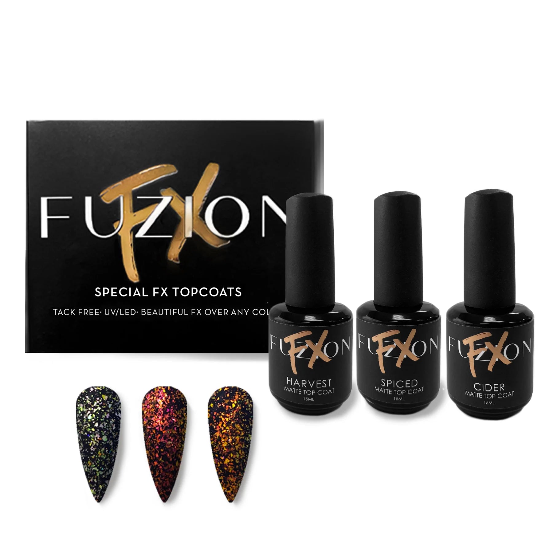 Fuzion FX Matte Flakes Topcoat 3pk - Creata Beauty - Professional Beauty Products