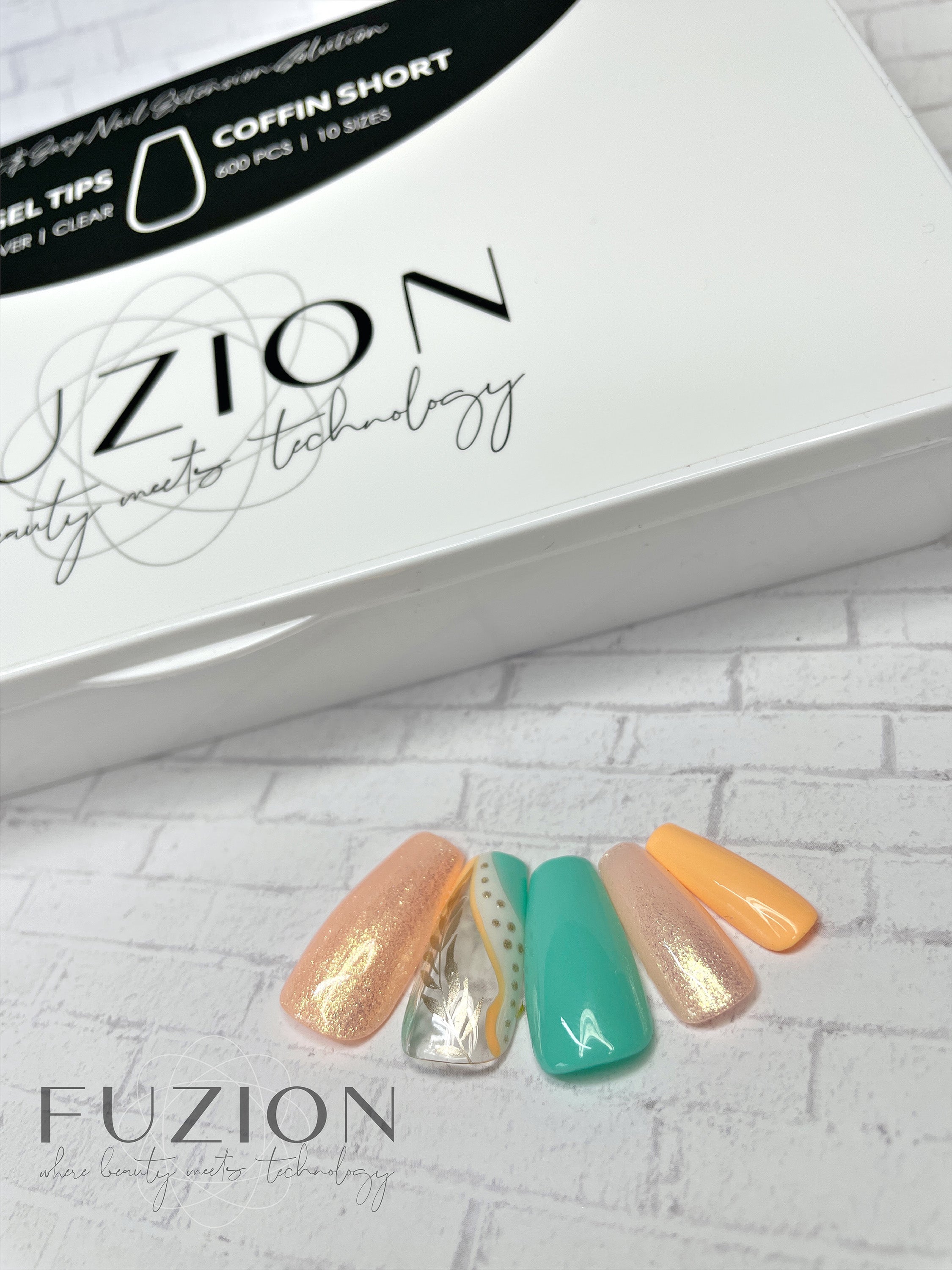 Fuzion Soft Gel Tips - Coffin Short 600pc - Creata Beauty - Professional Beauty Products