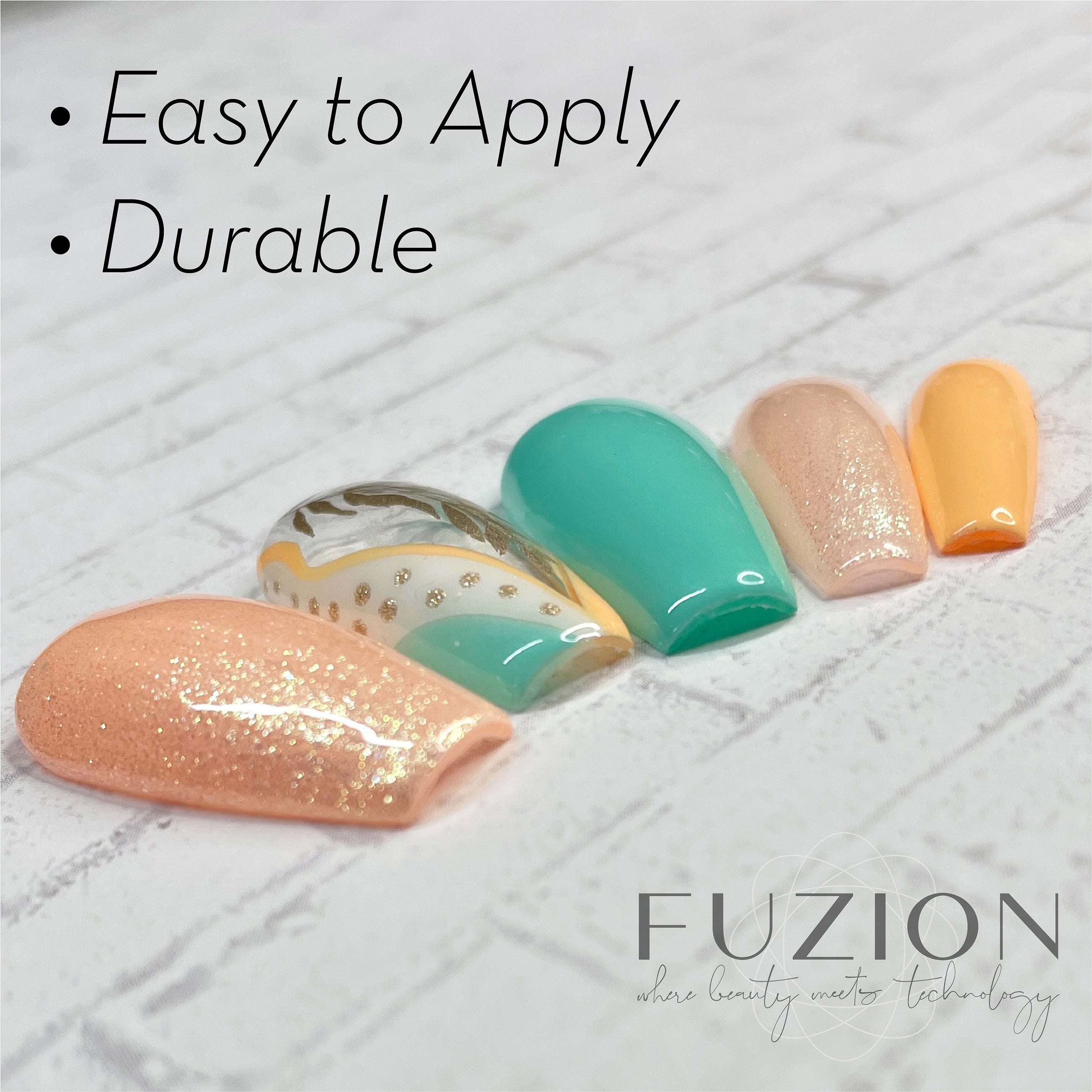 Fuzion Soft Gel Tips - Coffin Short 600pc - Creata Beauty - Professional Beauty Products