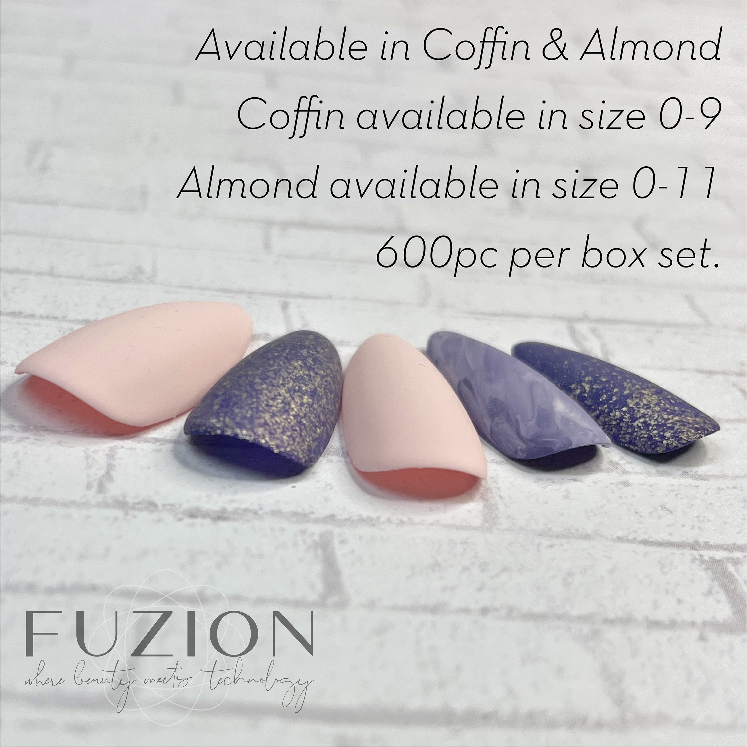 Fuzion Soft Gel Tips - Almond Short 600pc - Creata Beauty - Professional Beauty Products