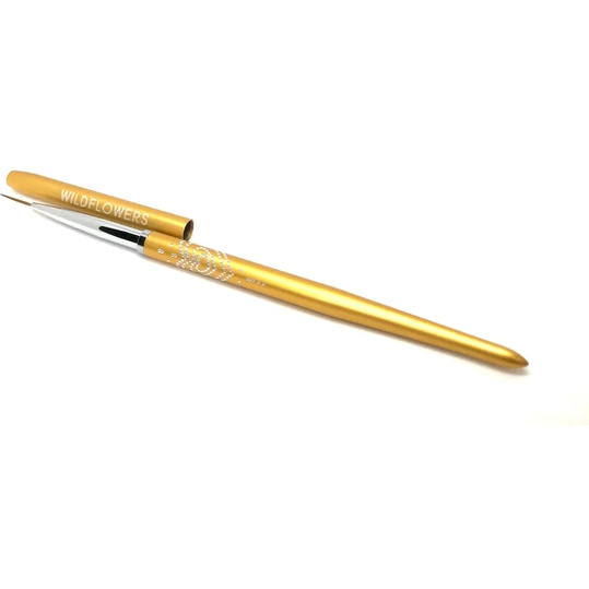 Wildflowers Brushes - Gold Medium "Skinny" Striper Brush with Lid - Creata Beauty - Professional Beauty Products