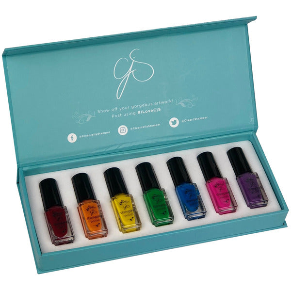 Clear Jelly Stamper Polish Kit - Rainbow (7 colours) - Creata Beauty - Professional Beauty Products