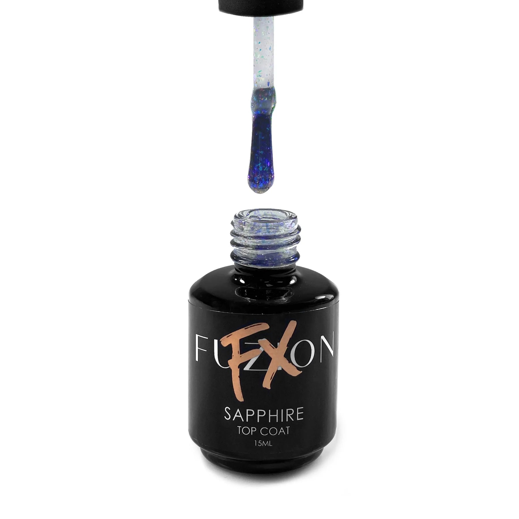 Fuzion FX Shiny Flake Topcoat - Sapphire - Creata Beauty - Professional Beauty Products