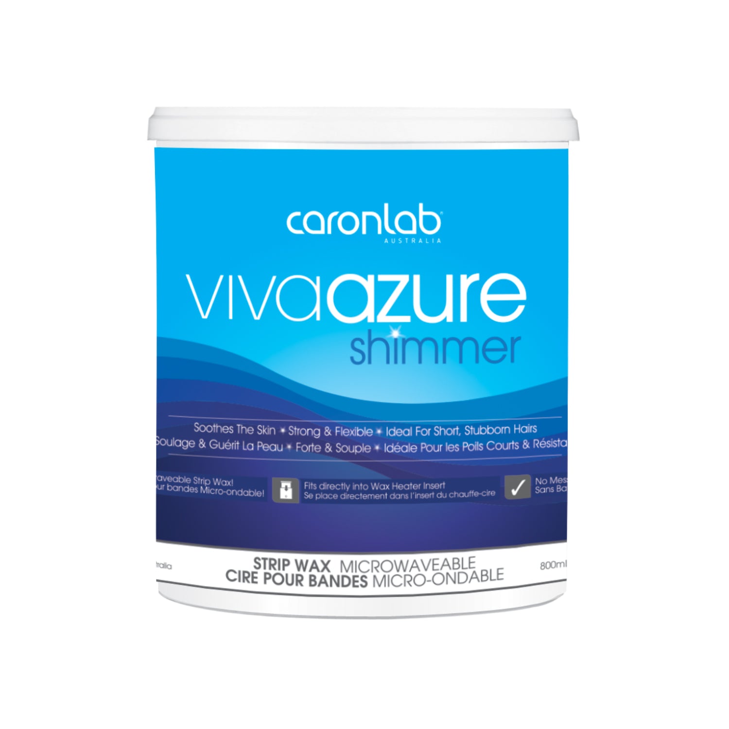 Caronlab - Viva Azure Shimmer Strip Wax Microwaveable - Creata Beauty - Professional Beauty Products