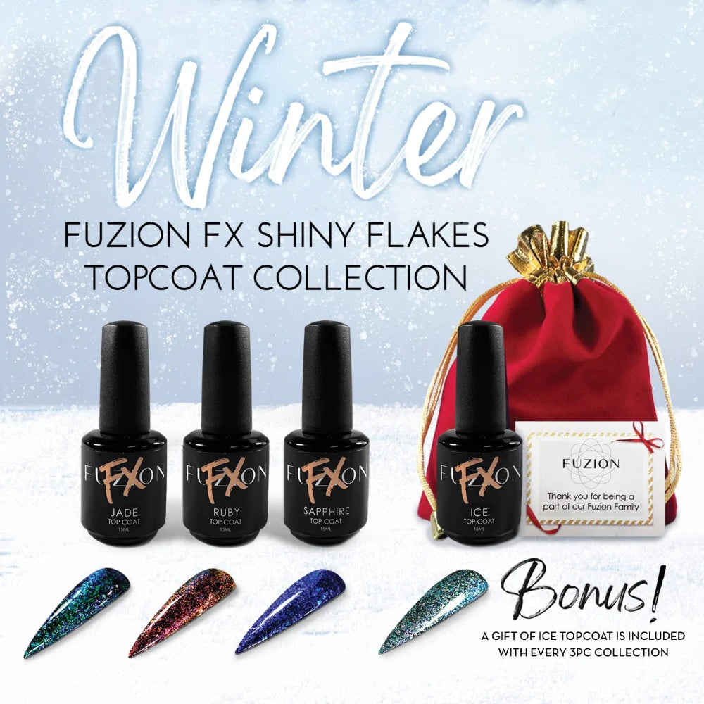 Fuzion FX Winter Flakes Topcoat 3pk - Creata Beauty - Professional Beauty Products