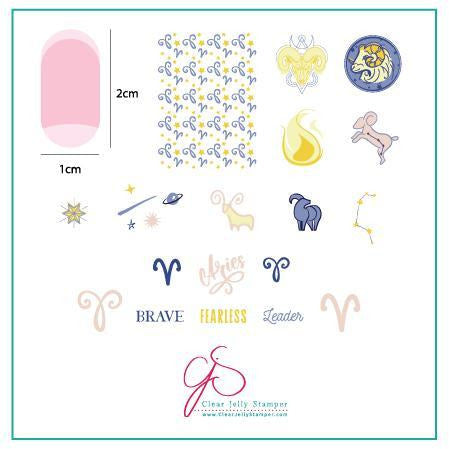 Clear Jelly Stamper Plate Small - Aries (CjSZ-02) - Creata Beauty - Professional Beauty Products