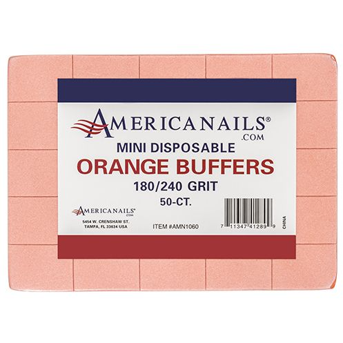 Americanails - Mini Orange Buffer 180/240 Grit 50ct - Creata Beauty - Professional Beauty Products