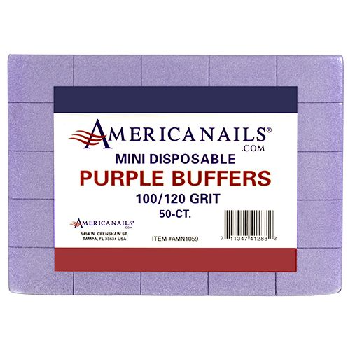 Americanails - Mini Purple Buffer 100/120 Grit 50ct - Creata Beauty - Professional Beauty Products