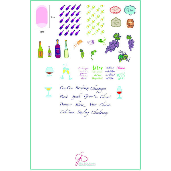 Clear Jelly Stamper Plate Large - A Friend With Wine (CjS LC-20) - Creata Beauty - Professional Beauty Products