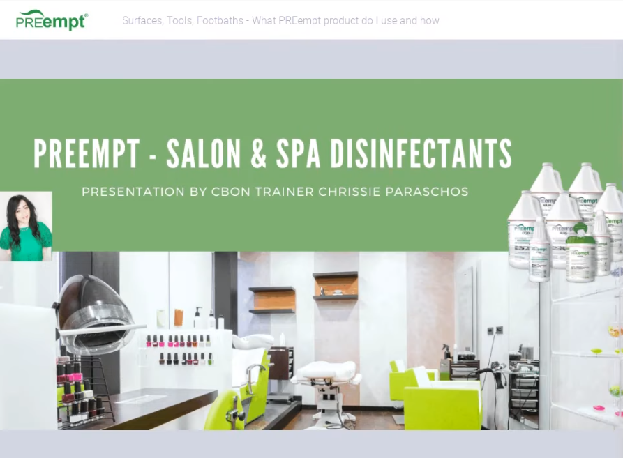 Preempt Infection Control for Salons & Spas