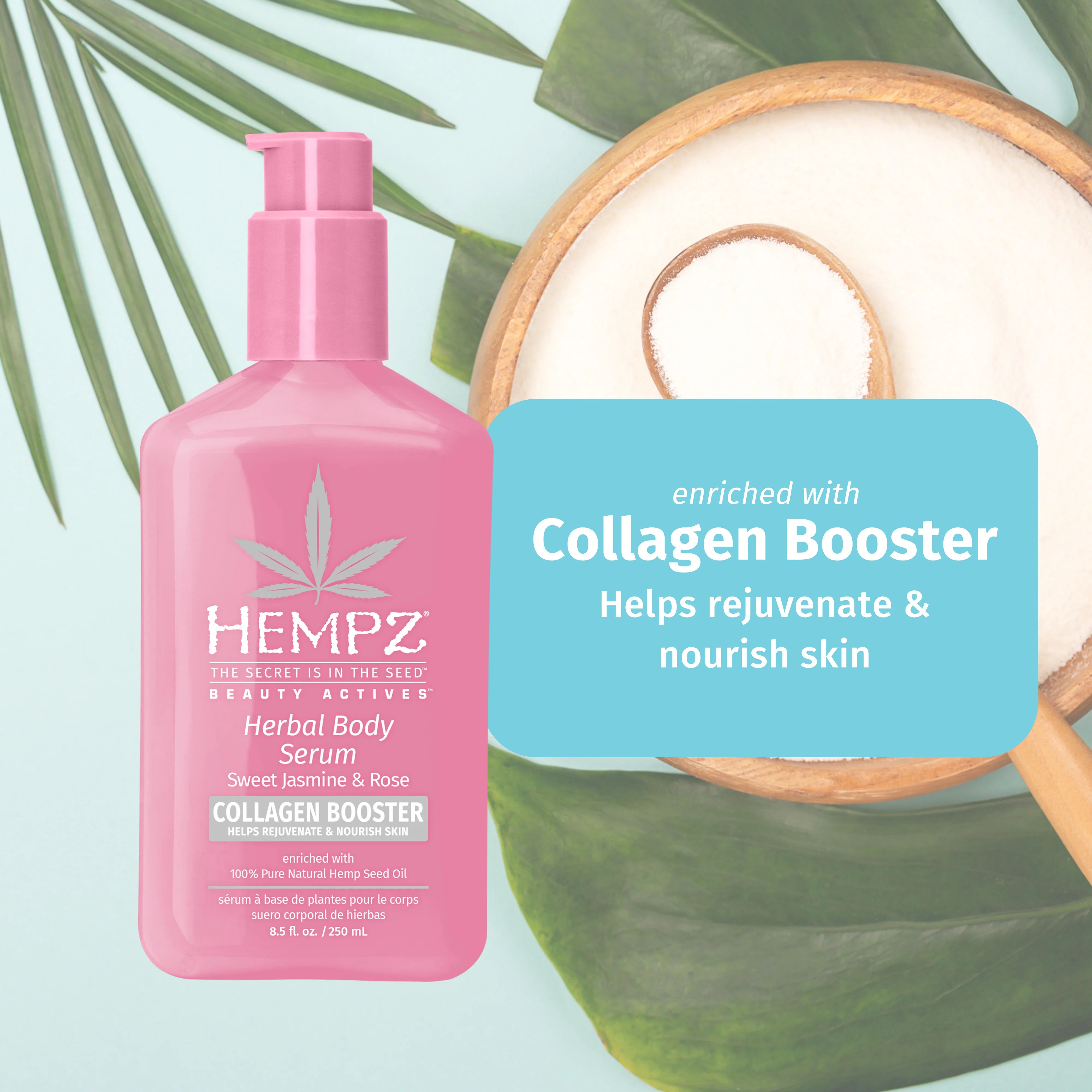 Hempz - Beauty Actives Sweet Jasmine & Rose Herbal Body Serum with Collagen Booster