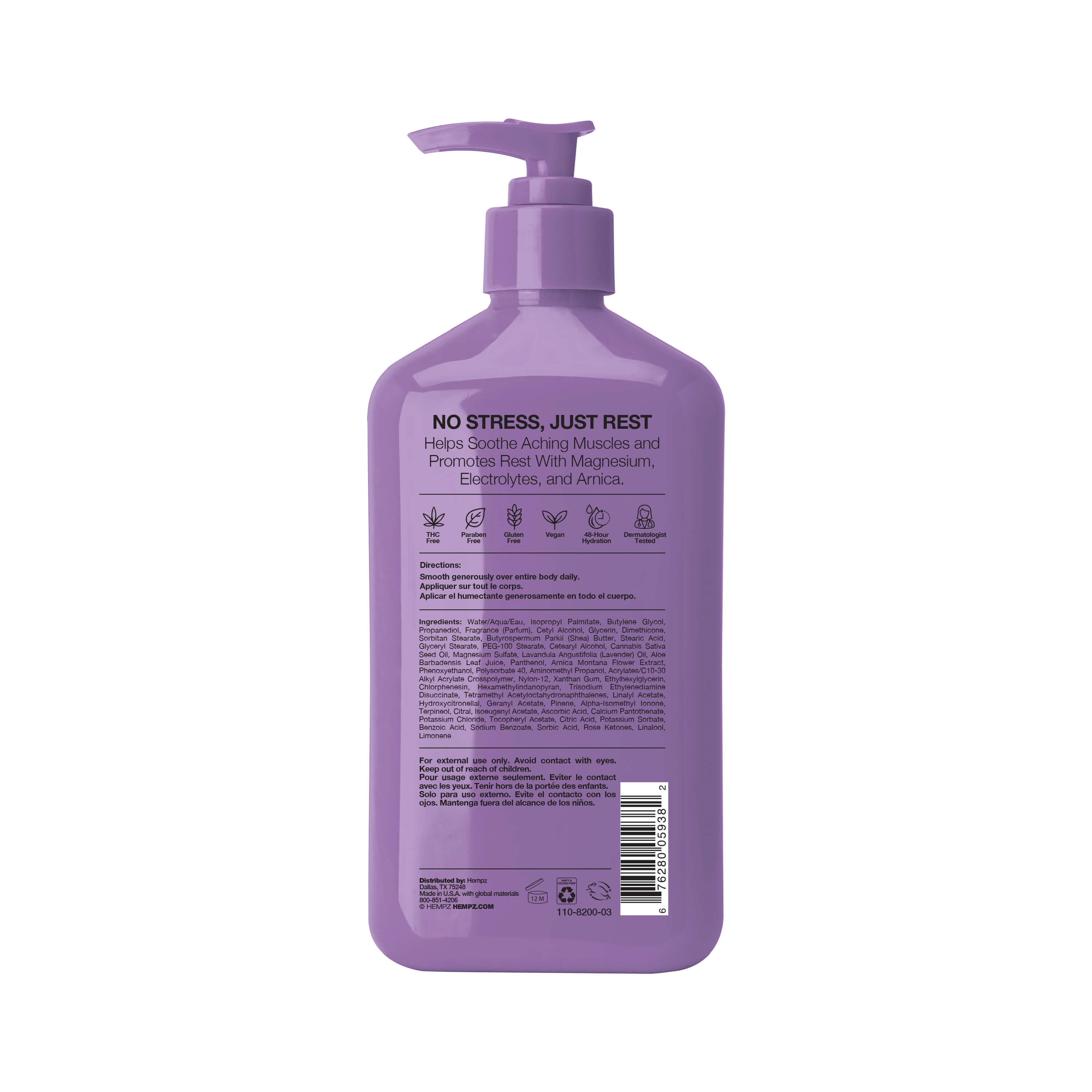 Hempz Beauty Actives Serene Waters Herbal Body Moisturizer with Magnesium, rear