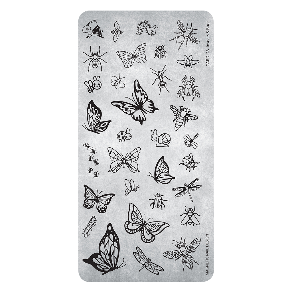 Magnetic STAMPING PLATE 28 INSECTS AND BUGS - Creata Beauty - Professional Beauty Products