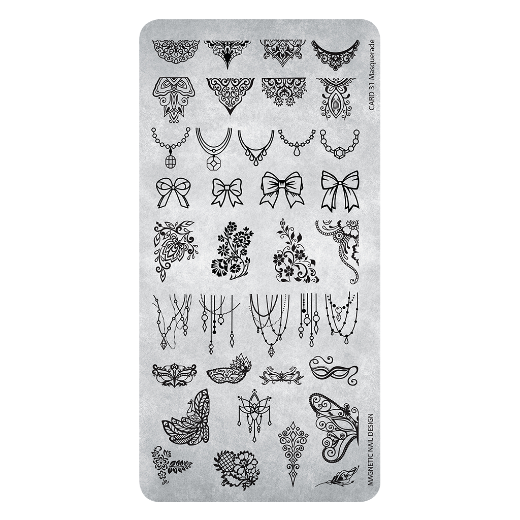 Magnetic STAMPING PLATE 31 MASQUERADE - Creata Beauty - Professional Beauty Products