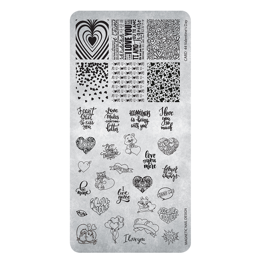 Magnetic Stamping Plate 44 Valentines day - Creata Beauty - Professional Beauty Products