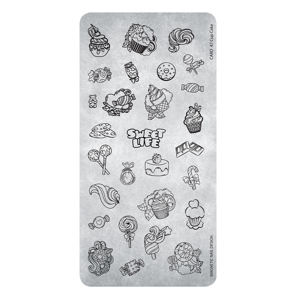 Magnetic Stamping Plate 47 Cup Cake - Creata Beauty - Professional Beauty Products