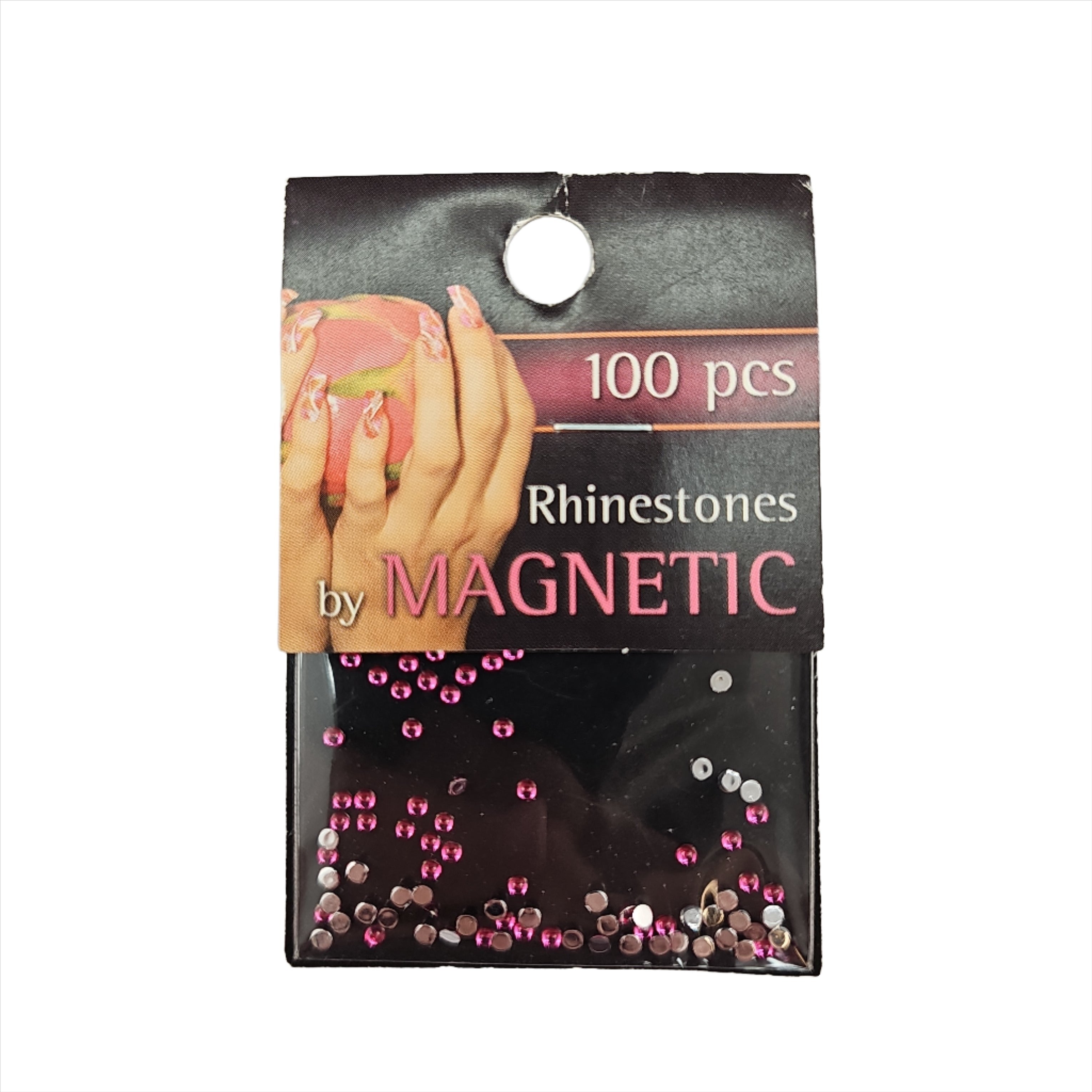 Magnetic Rhinestone Round Pink Medium 100 pcs : Creata Beauty