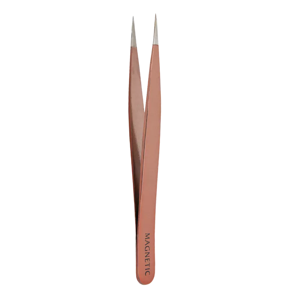 Magnetic Magnetic Pointed Tweezers Gold - Creata Beauty - Professional Beauty Products