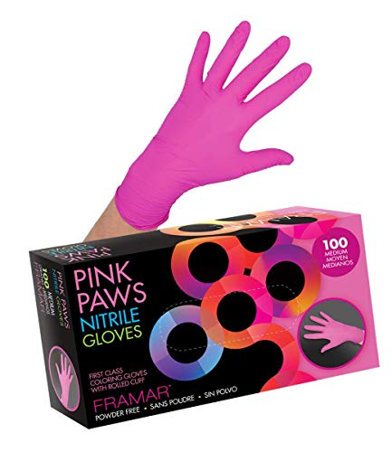 Framar Gloves - Pink Paws (Nitrile) - Small - Creata Beauty - Professional Beauty Products