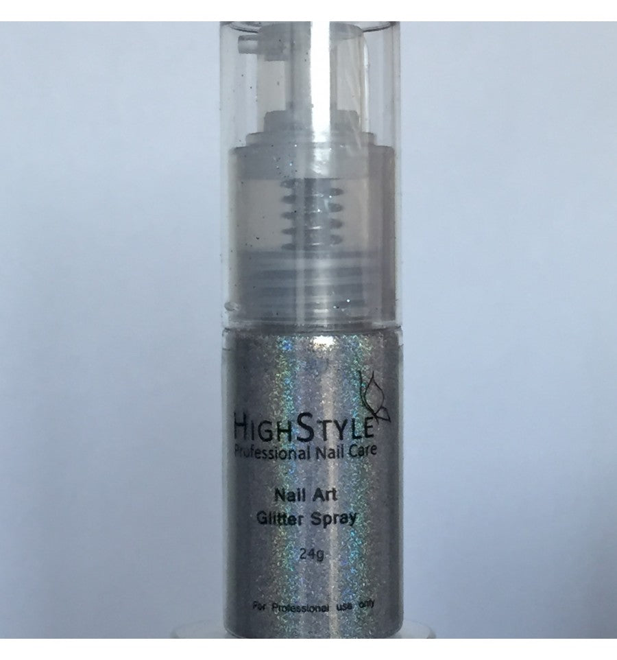 High Style Nail Art Glitter Spray Hologram Silver fine 24g - Creata Beauty - Professional Beauty Products