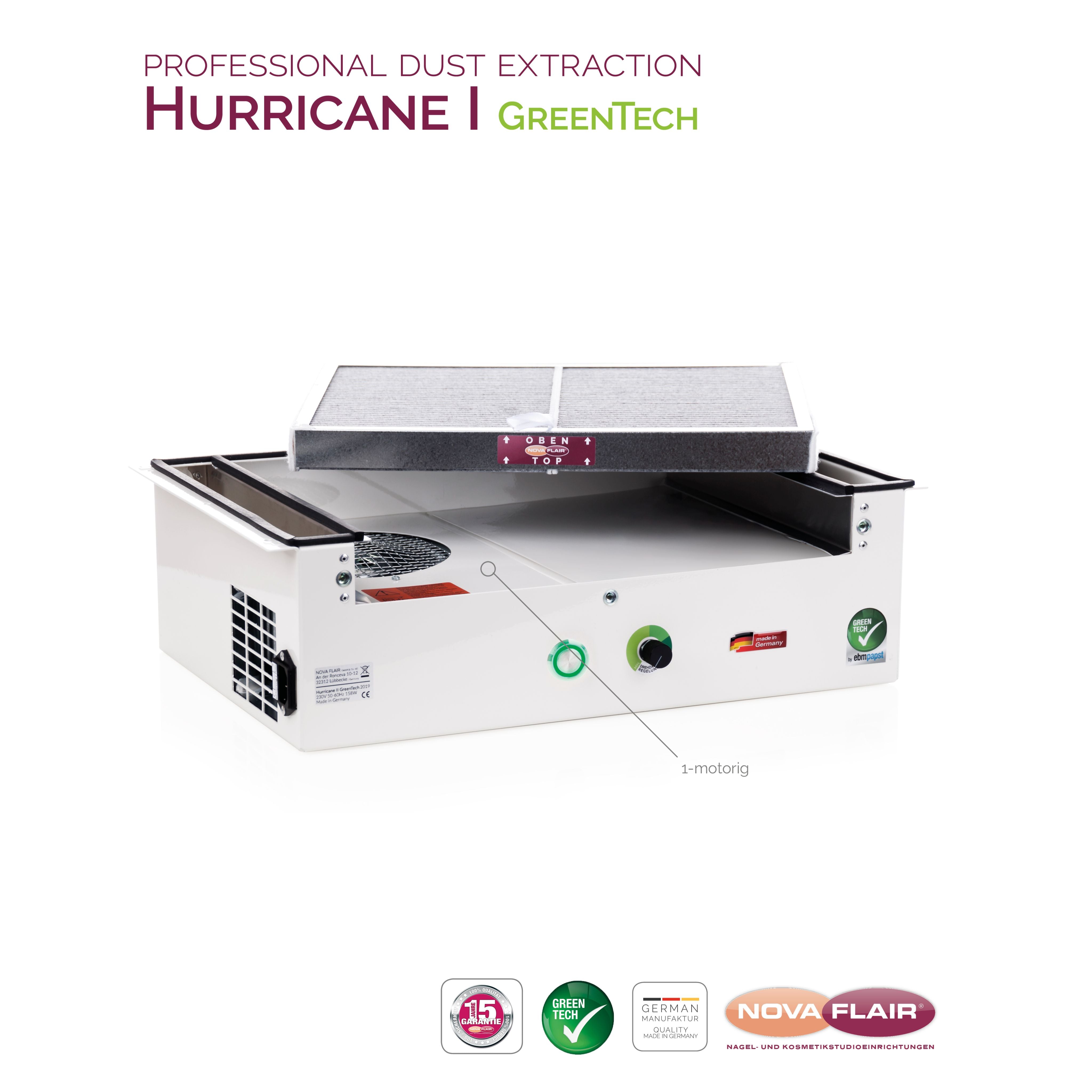 Nova Flair Hurricane H1 Dust Collector - Creata Beauty - Professional Beauty Products