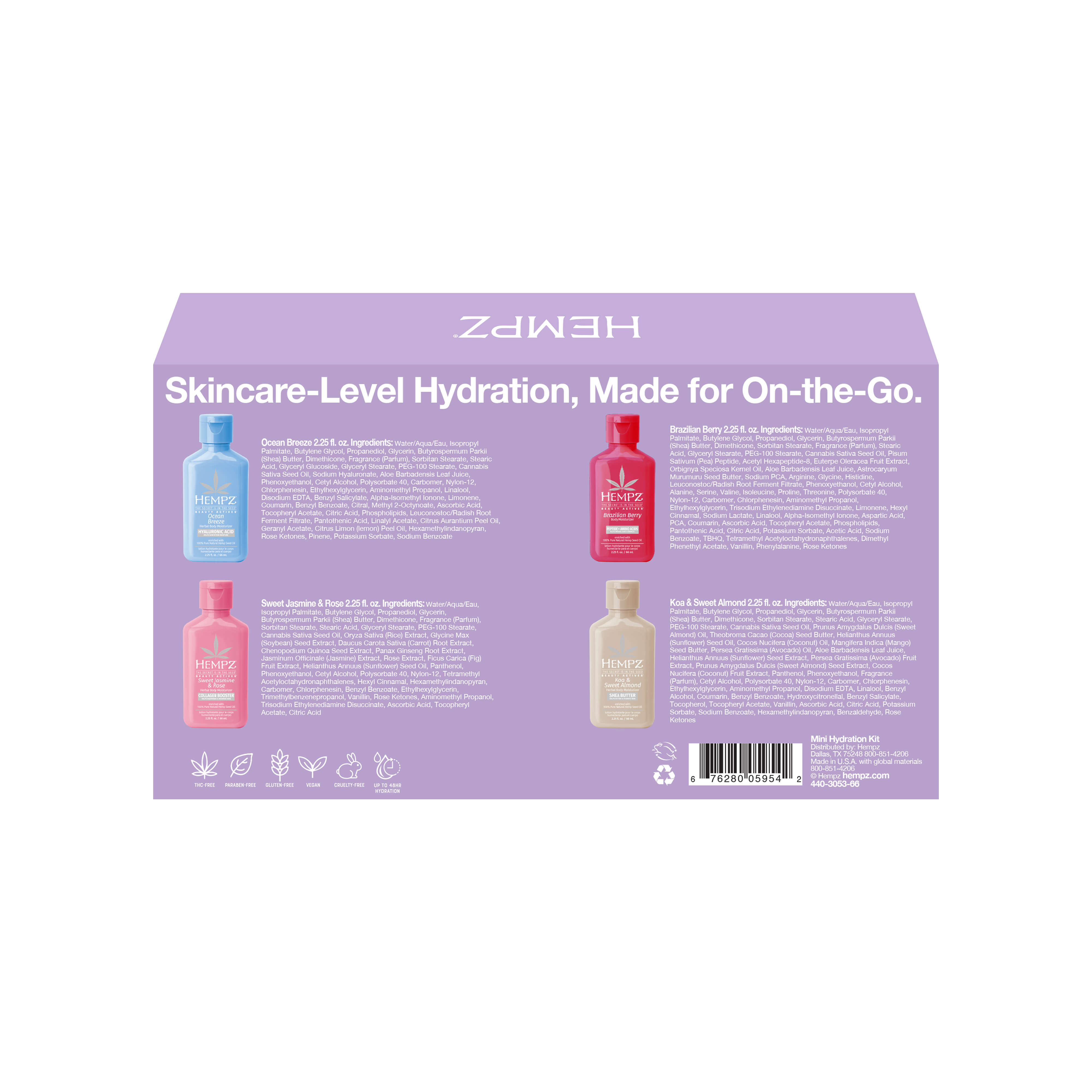 Hempz Mini Hydration Kit, Back