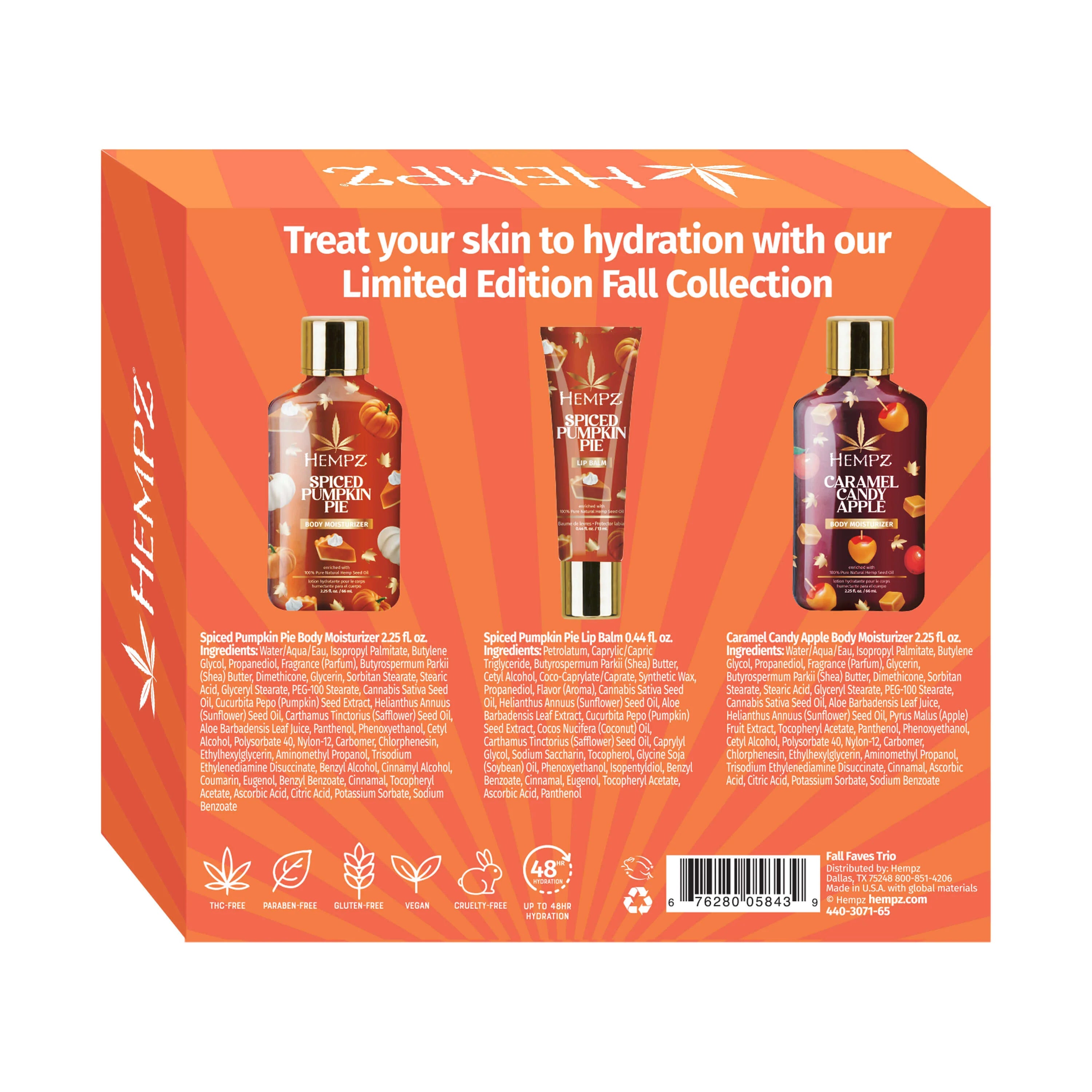 Hempz - Fall Faves Trio Lotion & Lip Balm Set