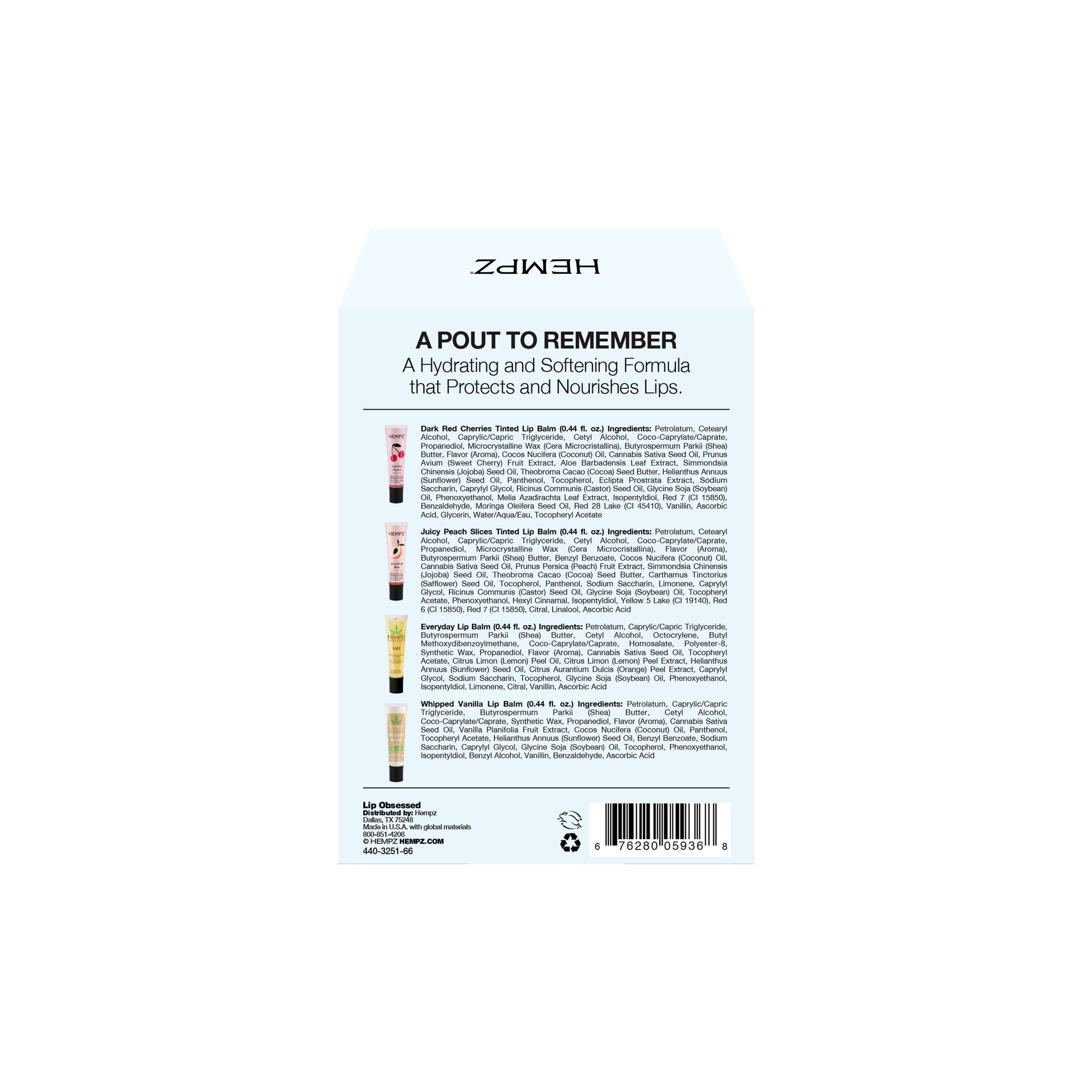 Hempz - Lip Obsessed Moisturizing Lip Balm Set