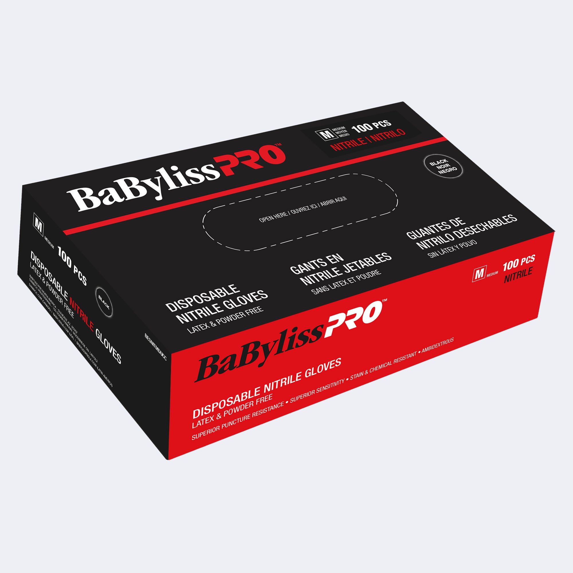 BabylissPRO - Disposable Black Nitrile Gloves