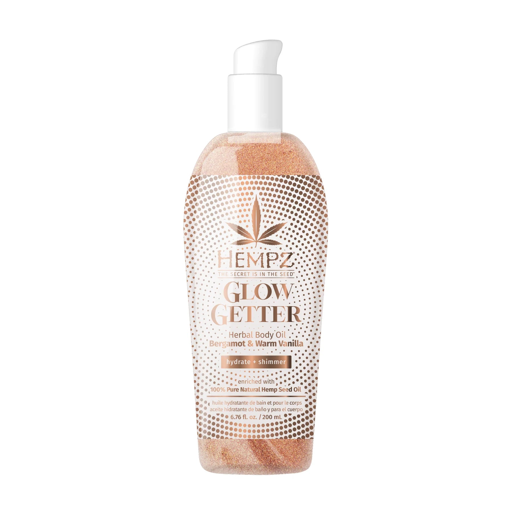Hempz - Glow Getter Herbal Body Oil 6.76 oz. - with Shimmer - Creata Beauty - Professional Beauty Products