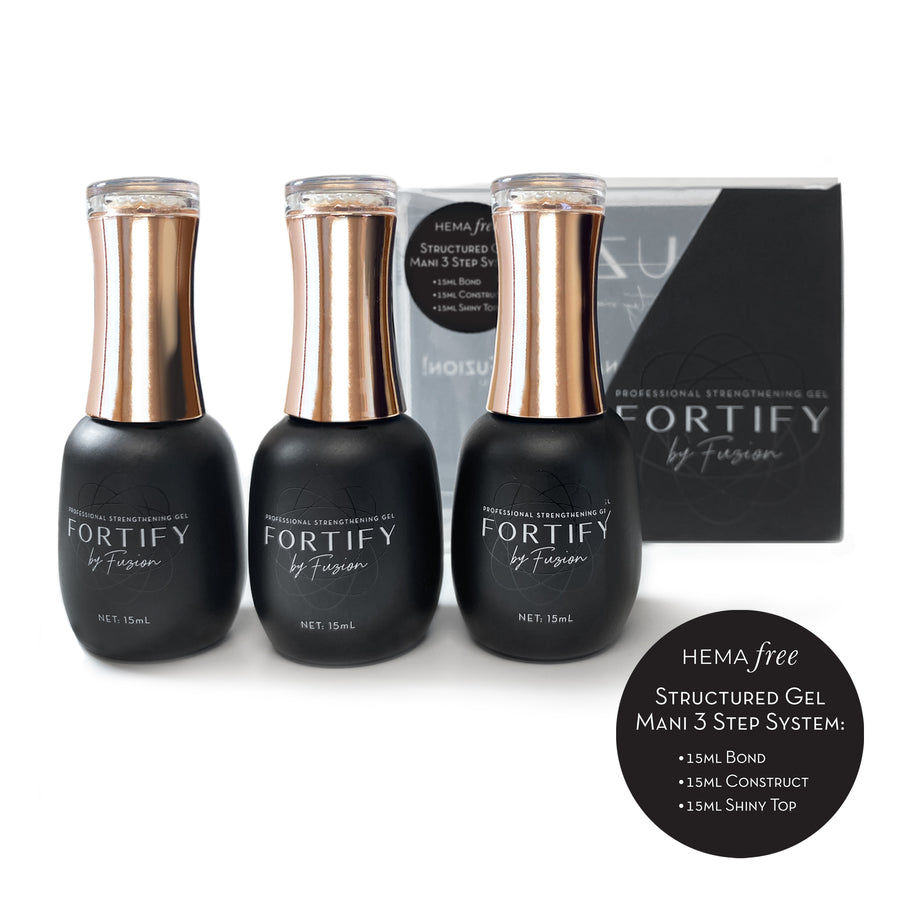 Fuzion Fortify Starter Kit: Hema Free Structured Gel Mani, 3 Step System - Creata Beauty - Professional Beauty Products
